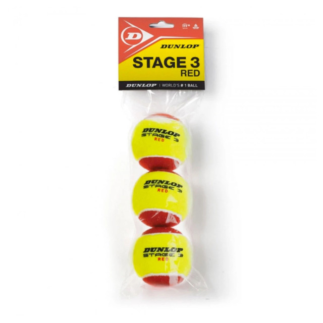 Dunlop Stage red 3 polybag tennisbal 3 stuks 7402-50-28 large