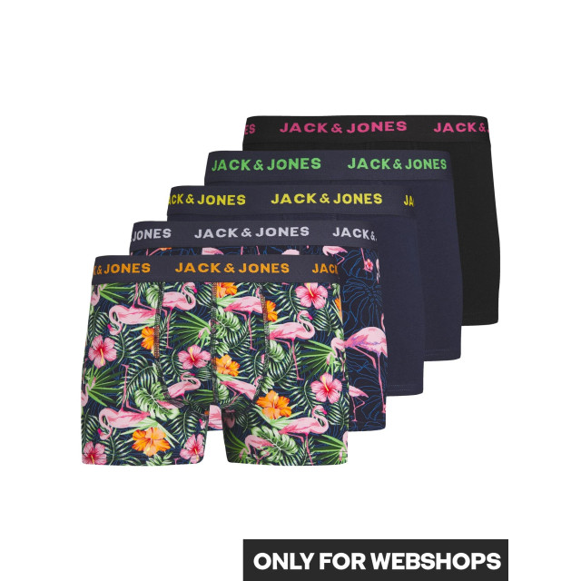 Jack & Jones Plus size heren boxershorts trunks jacpink flamingoprint 5-pack 12261442 large
