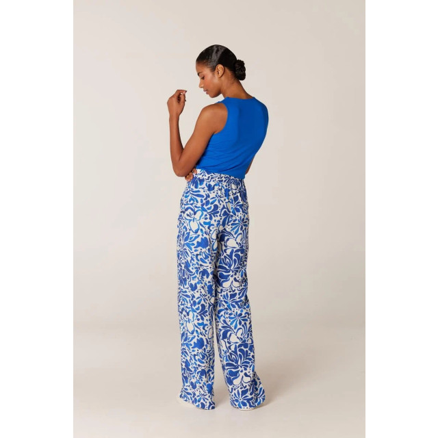 Jansen Amsterdam Franka wbf429 printed wide pants off white/blue wbf429 large