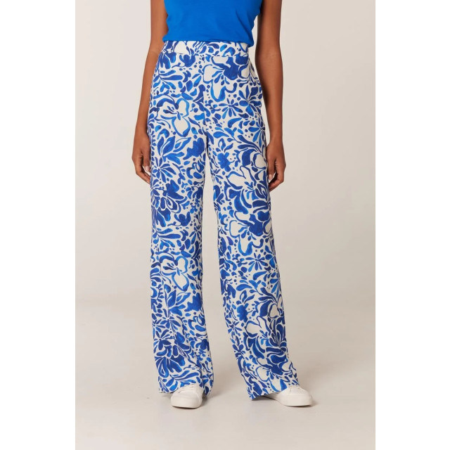 Jansen Amsterdam Franka wbf429 printed wide pants off white/blue wbf429 large