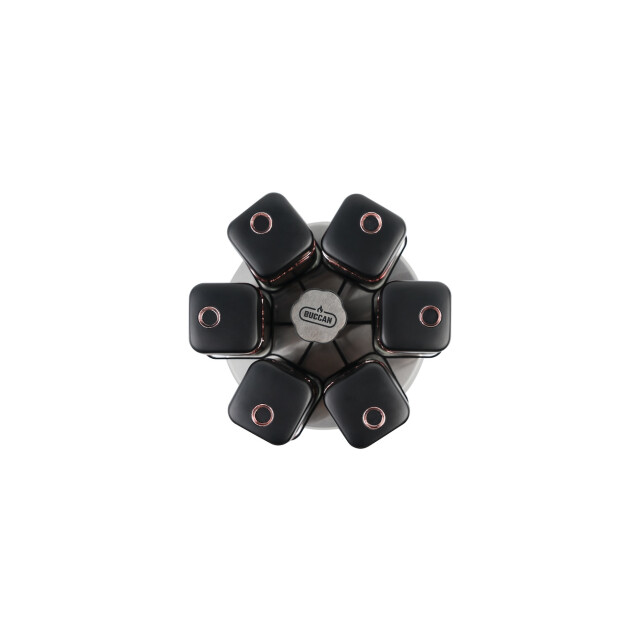 Buccan roterend kruidenrek 6 kruidenpotten zwart rosegoud 2906645 large