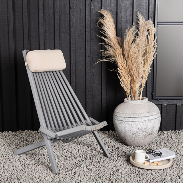 Nest Outdoor Bastian houten tuin loungestoel met hoofdkussen 2618026 large