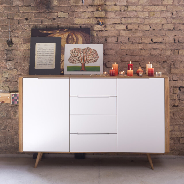 Gazzda Ena dresser 180 houten ladekast whitewash 180 x 110 cm 2041988 large