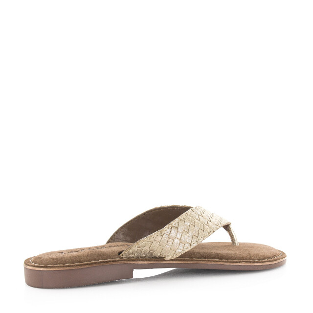 Lazamani Geweven slippers met lichte glans teenslippers dames LA75806 gold large