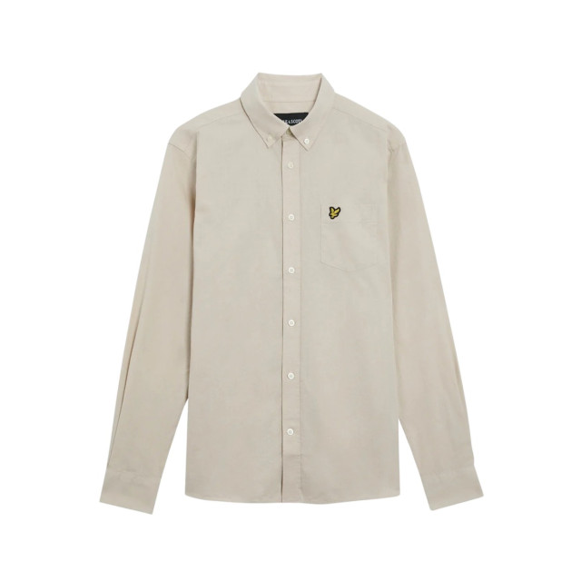 Lyle and Scott Cotton linen button down shirt lange mouw overhemden LW2004V W870 large