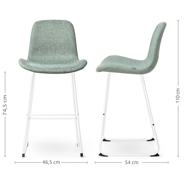 Nolon Nino-fé barkruk zacht wit onderstel 75 cm 2393208 large