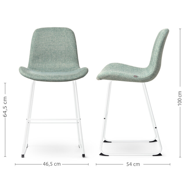 Nolon Nino-fé barkruk zacht wit onderstel 65 cm set van 2 2848503 large