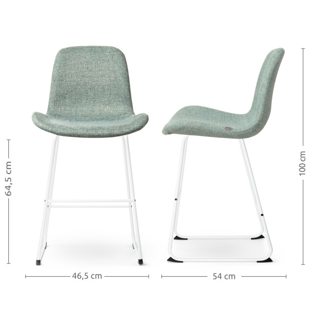 Nolon Nino-fé barkruk zacht wit onderstel 65 cm 2027499 large