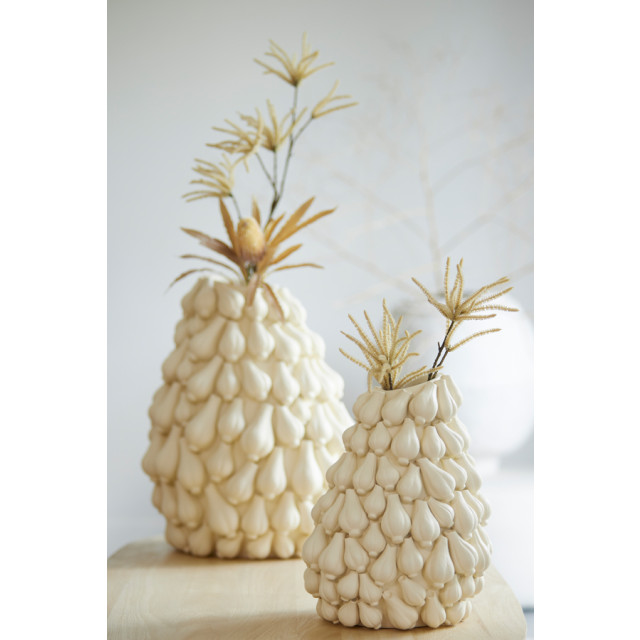 Light & Living vaas deco 27x26,5x33 cm garlic crème 2883525 large