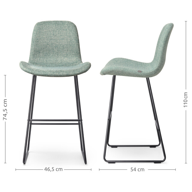 Nolon Nino-fé barkruk zacht zwart onderstel 75 cm 2027484 large