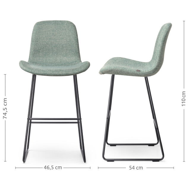 Nolon Nino-fé barkruk zacht zwart onderstel 75 cm set van 2 2848499 large