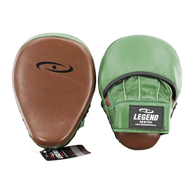 Legend Sports Pro line focus pads stootkussen army/bruin leer gemaakt van runderleder hoogste kwaliteit PFP07AGRBR01 large