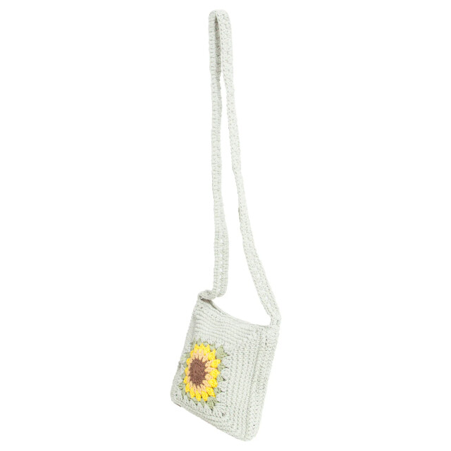 Smashed Lemon 56025 gehaakte vierkante crossbody tas licht met zonnebloemprint | 56025-500-998 large