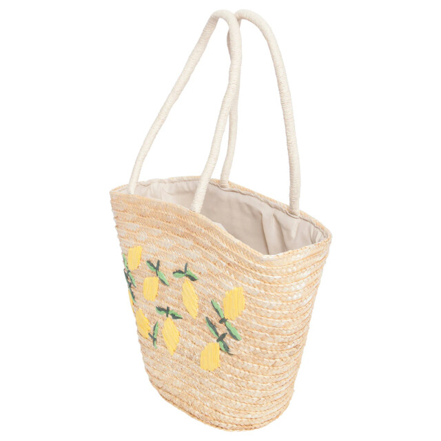 Smashed Lemon 56022 strandtas donker met citroen borduursel | dark 56022-725-998 large