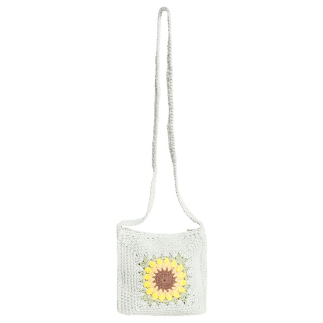 Smashed Lemon 56025 gehaakte vierkante crossbody tas licht met zonnebloemprint | 56025-500-998 large