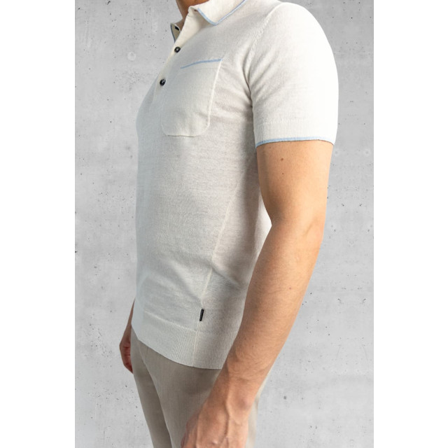 Kollekt Etna linnen knitted pocket polo off white 6239-004 large