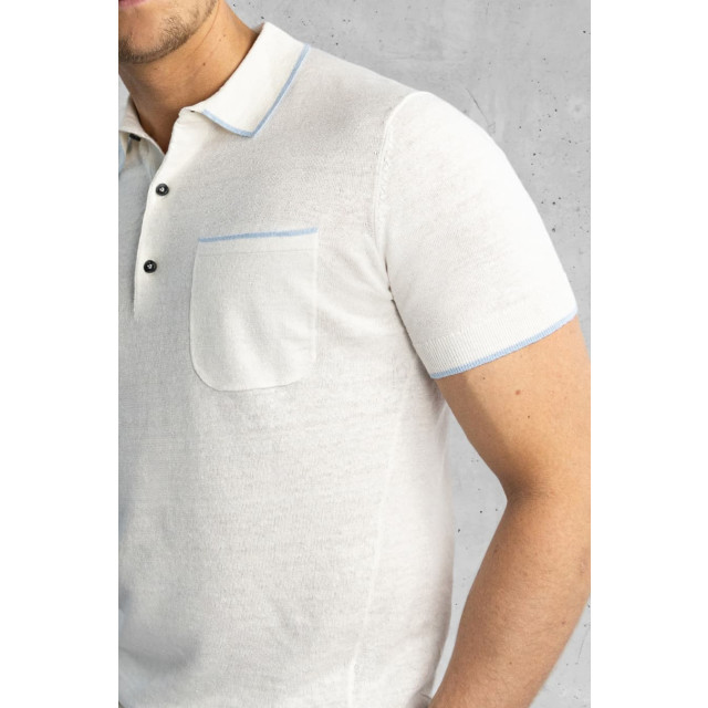 Kollekt Etna linnen knitted pocket polo off white 6239-004 large