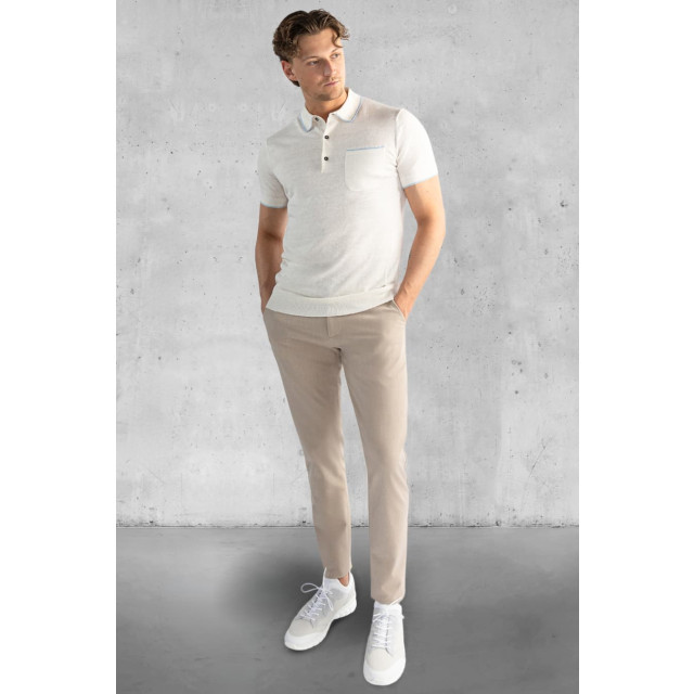 Kollekt Etna linnen knitted pocket polo off white 6239-004 large