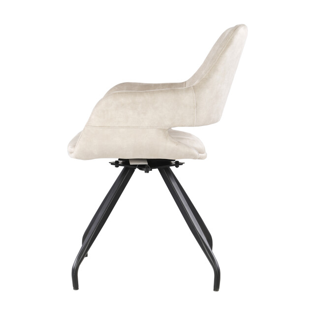 Livingfurn eetkamerstoel capp velvet / gecoat staal 2 stuks 2658021 large