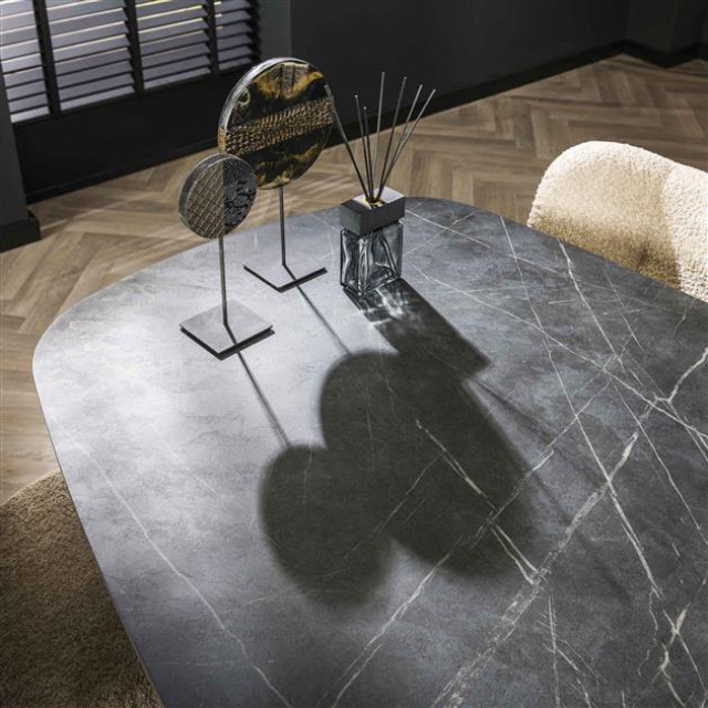 Hoyz eetkamertafel 180 deens ovaal 3d melamine slate stone 2850020 large