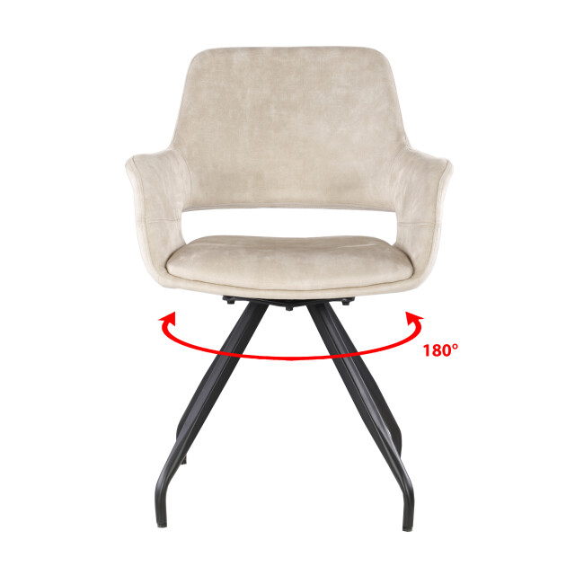 Livingfurn eetkamerstoel capp velvet / gecoat staal 2 stuks 2658021 large