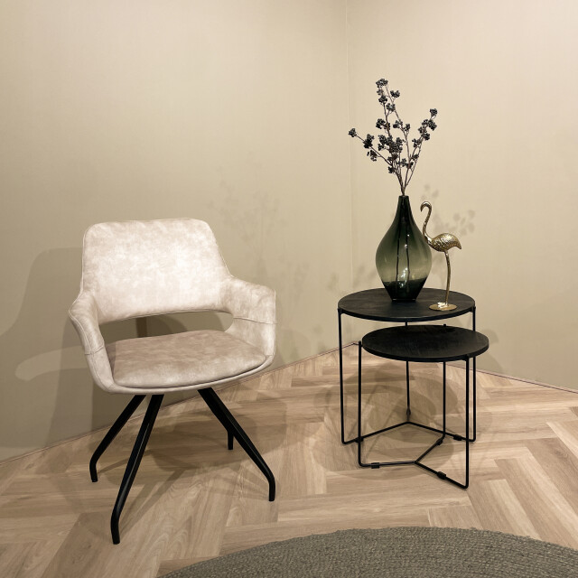 Livingfurn eetkamerstoel capp velvet / gecoat staal 2 stuks 2658021 large