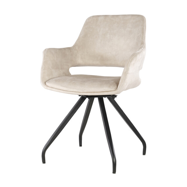 Livingfurn eetkamerstoel capp velvet / gecoat staal 2 stuks 2658021 large