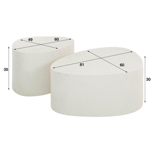 Hoyz salontafel stone marmer composiet set van 2 2911447 large