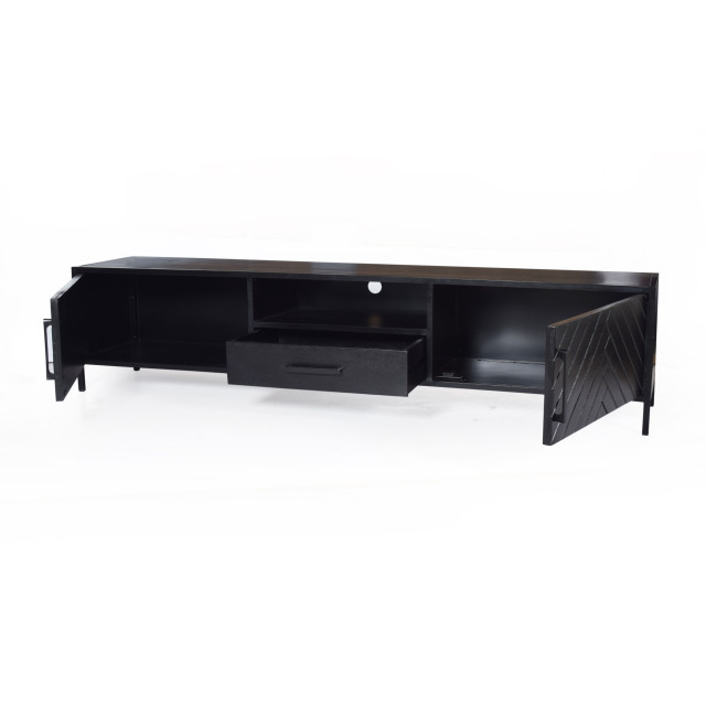 Livingfurn tv meubel york 200cm mangohout / gecoat staal 2657992 large
