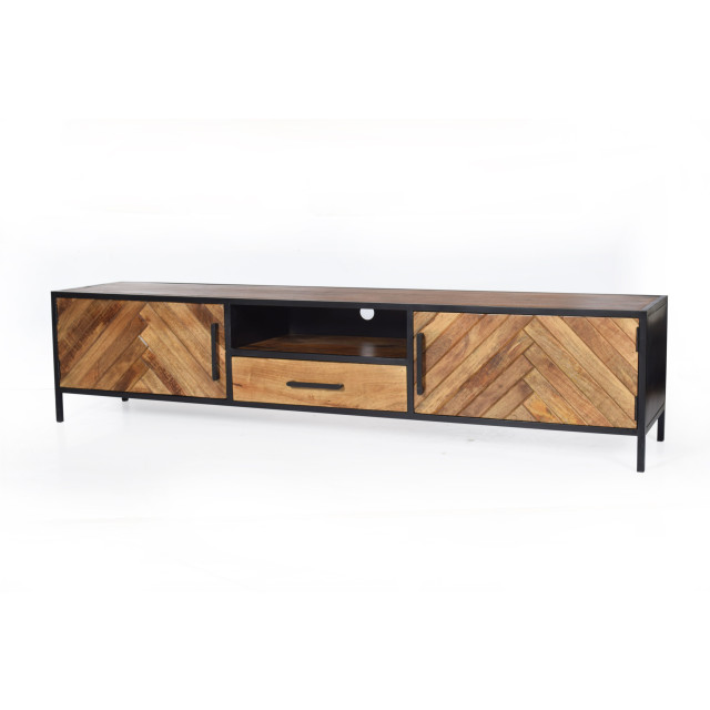 Livingfurn tv meubel brooklyn 200cm mangohout / gecoat staal 2657995 large