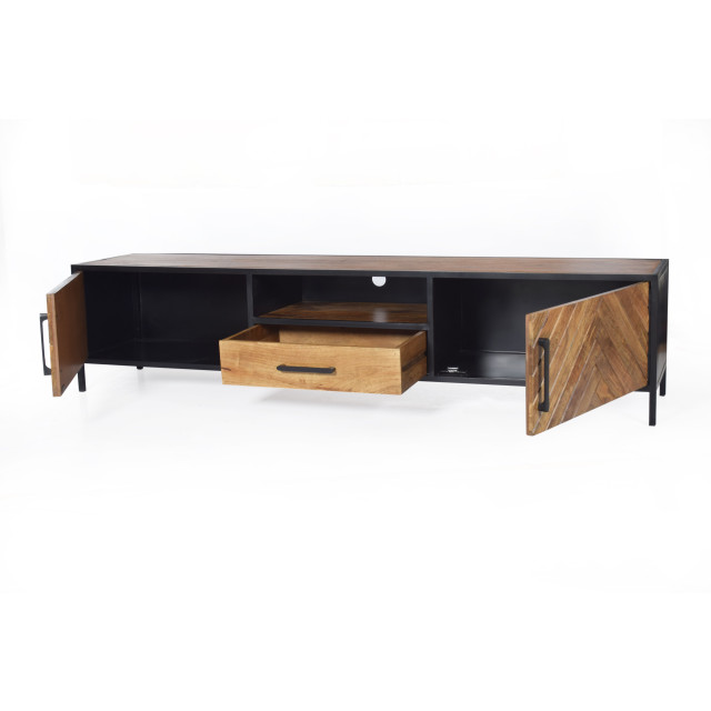 Livingfurn tv meubel brooklyn 200cm mangohout / gecoat staal 2657995 large