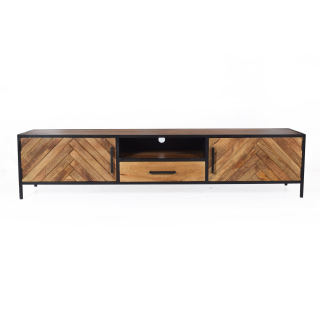 Livingfurn tv meubel brooklyn 200cm mangohout / gecoat staal 2657995 large