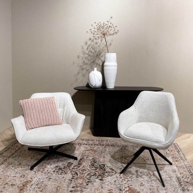 Livingfurn fauteuils daphne sand - stof 2834841 large