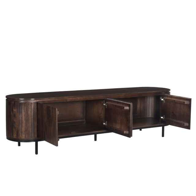 Livingfurn tv meubel noor walnut 210cm mangohout / gecoat staal 2658014 large