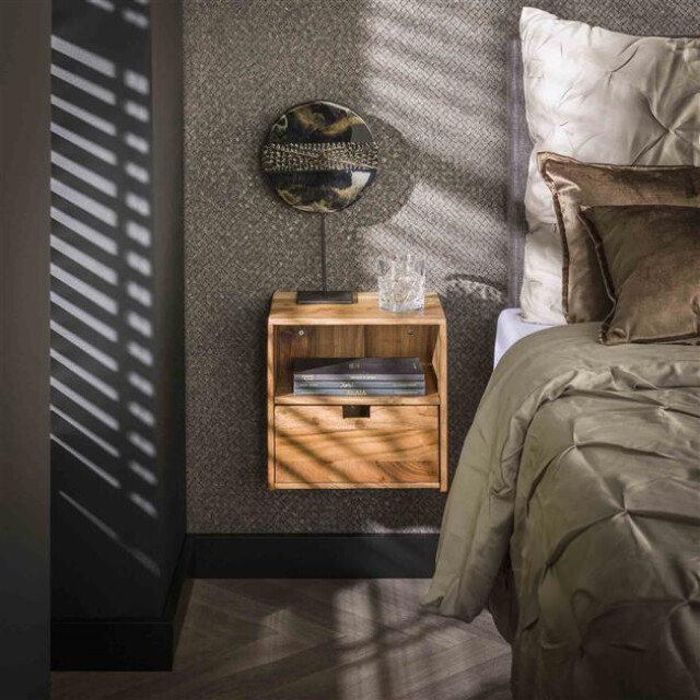 Hoyz nachtkastje set-2 xs hangend flat massief acacia naturel 2846250 large
