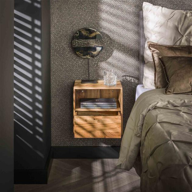 Hoyz nachtkastje set-2 xs hangend flat massief acacia naturel 2846250 large
