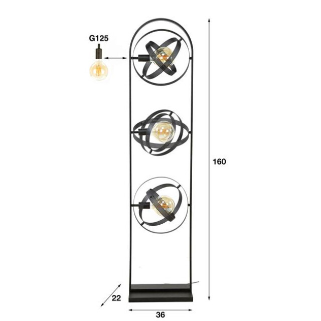 Hoyz vloerlamp 3l cosmos mesh artic 2877534 large