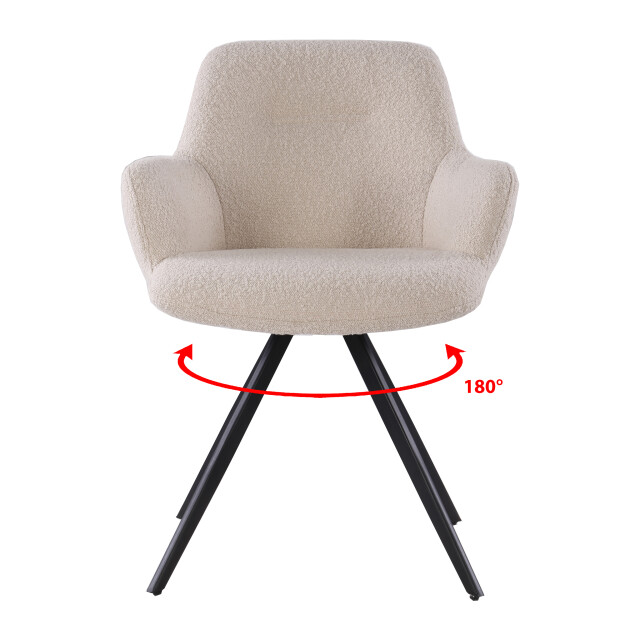 Livingfurn eetkamerstoel doreen boucle - 2 stuks 2658022 large
