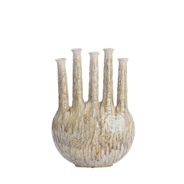 Light & Living vaas deco 34x14x48 cm bekapo keramiek beige 2883313 large