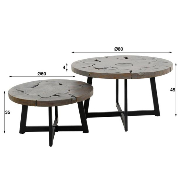 Hoyz salontafel set-2 grey mix - 2877495 large