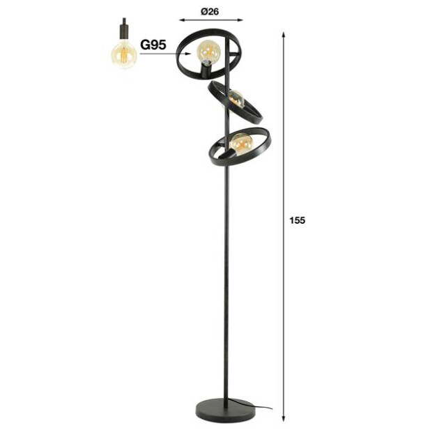 Hoyz vloerlamp 3l hover charcoal 2877530 large