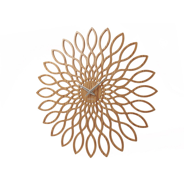 Karlsson wandklok sunflower hout- Ø60cm 2843667 large