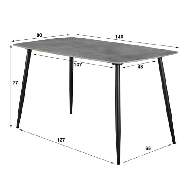 Hoyz eetkamertafel 140 ceramic ceramic natural lightgrey 2835021 large