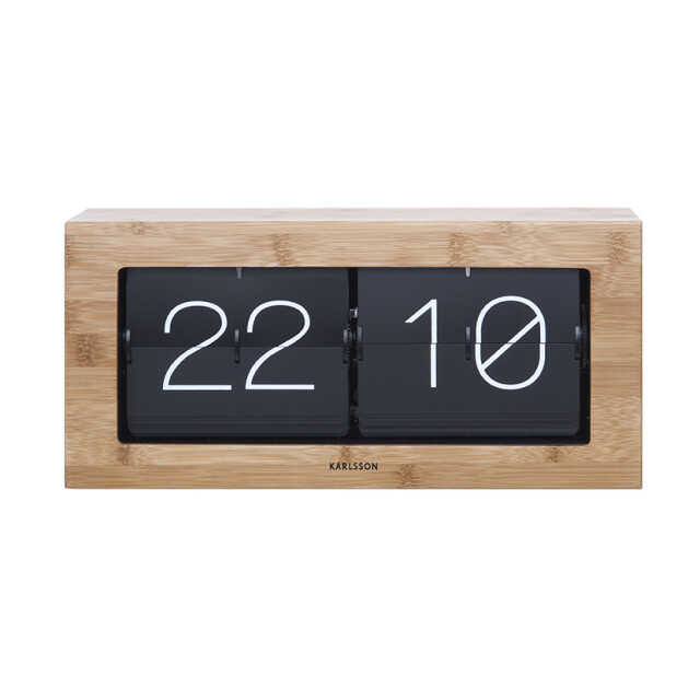 Karlsson wand/tafelklok boxed flip xl bamboe 2843818 large