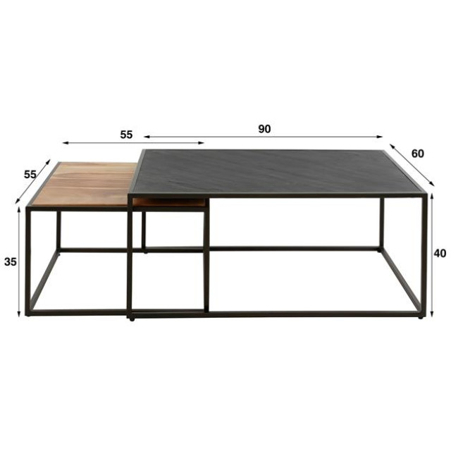 Hoyz salontafel slate mix leisteen set van 2 2768374 large