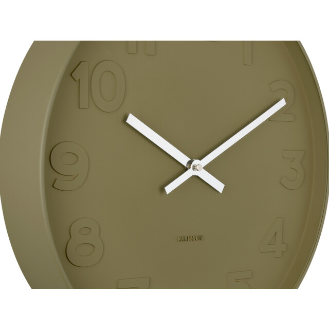 Karlsson wandklok mr. green numbers mos- Ø37,5cm 2843848 large