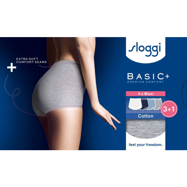 Sloggi Basic+ maxi 4-pack multi-colour v017 Sloggi Dames Basic+ Maxi 4 pack 10103326 V017 Multi Colour large