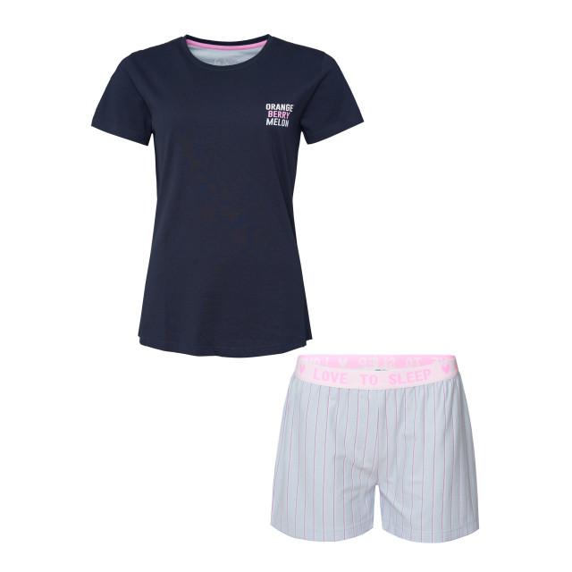 By Louise Dames korte pyjama set shortama donker BL-356-02 large