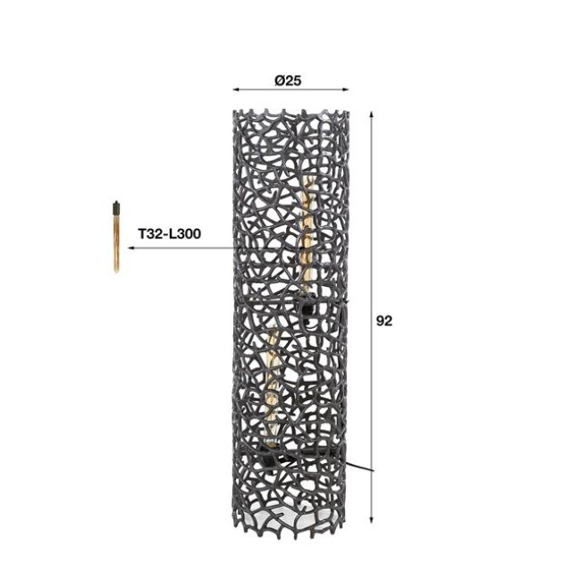 Hoyz vloerlamp weaver cylinder Ø25 92cm l nikkel 2911554 large