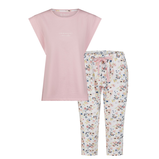 By Louise Dames capri pyjama set roze driekwart BL-389-02 large